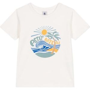 Petit Bateau T-shirt met korte mouwen voor jongens, Wit, 3 Jaren