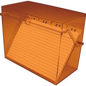 Helit H6904840 - kleine doos""the index"", DIN A8, dwars, oranje doorschijnend, 1 stuk
