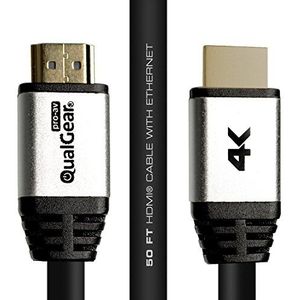 Qualgear hogesnelheidskabel, lang, HDMI-2.0-kabel met ethernet 15,2 m, zwart - enkele verpakking 50 ft 50ft - Black - Single Pack