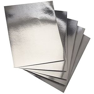 Hygloss Producten Hygloss Metallic Foil Board Card Stockvellen, Kunst & Ambachten, Klasactiviteiten & Kaarten maken, 100 Pack, 8,5 x 11 Inch, Zilver, 8,5 ""x 11