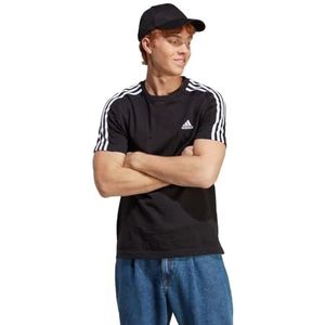 adidas Essentials Single T-shirt met korte mouwen, Black/White, L