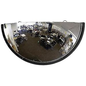 Vision Metalizers 18"" acryl bubble halve koepel spiegel met zwarte rand, ronde binnenveiligheidsspiegel voor oprit veiligheidsspots, buiten magazijn zijaanzicht, ronde wandspiegel voor kantoorgebruik
