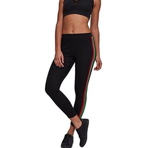 Urban Classics dameslegging, Zwart/Firered/Green, XS