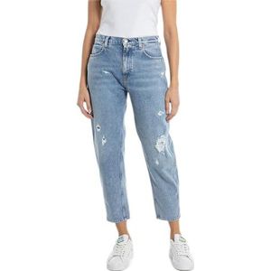 Replay Dames Baloon fit Jeans Keida Broken Edge collectie, 010, lichtblauw, 32W