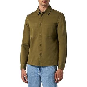Seidensticker Studio Overshirt, regular fit, gemakkelijk te strijken, kent-kraag, lange mouwen, uniseks, 100% katoen, donkergroen, L