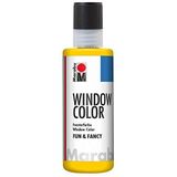 Marabu 04060004019 - Window Color fun & fancy, transparante verf op waterbasis, verwijderbaar op gladde oppervlakken zoals glas, spiegels, tegels en folie, 80 ml, geel