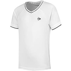 Dunlop Girl's Club Girls Crew Tee tennisshirt, wit/zwart, 128, wit/zwart, 128 cm