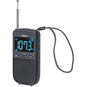 Camry CR 1905 Draagbare digitale radio, LCD-display, FM/Am, accu 900 mAh, USB-C, telescopische antenne, zwart