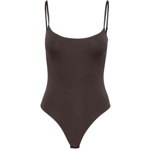ONLY - ONLPEACHY - Bodystocking - Donkerbruin - Aansluitende Pasvorm