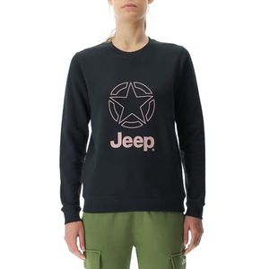 JEEP O102921-B000 J Sweatshirt Dames Ronde Hals JEEP&Star Print Groot J23W Dames Zwart L