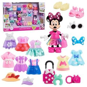 Just Play Minnie Mouse Collectie Fashion Disney Junior met beweegbaar figuur, 22 accessoires, speelgoed voor kinderen vanaf 3 jaar, 88033, meerkleurig, 30,48