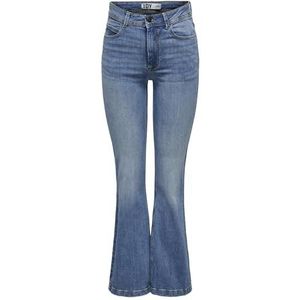 JDY Dames Jdyflora Flared High Mb Noos Dnm, blauw (medium blue denim), 33W / 32L