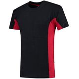 Tricorp 102002 Workwear Bicolor borstzak T-shirt, 100% gekamd katoen, 190g/m², marineblauw/rood, maat 5XL