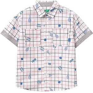 United Colors of Benetton Shirt 54D7GQ00T, wit patroon, 67M, 90 kinderen, Wit patroon 67 m