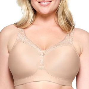 Glamorise Volledige figuur Plus Size MagicLift Naadloze Dagelijkse BH Draadloos #1007, Café, 105G