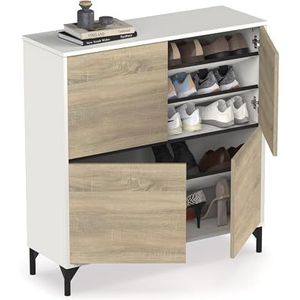 MUEBLES PITARCH Schoenenkast Tokio, wit/eiken Cambrian, afmetingen 96,5 x 101 x 33 cm (H x B x D)