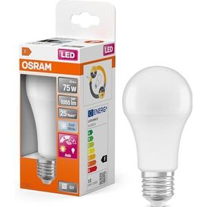 OSRAM LED Star Classic A 75 lamp, 10W, 62mA, energiesparend, automatische uitschakeling, onmiddellijk 100% licht, geen opwarmtijd, automatische inschakeling in het donker