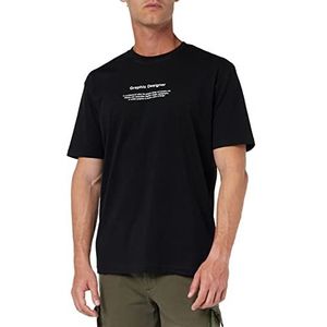 Springfield T-shirt, zwart, regular voor heren, Blanco Y Gris, M