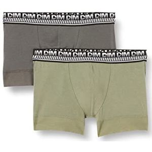 Dim Stay and Fit Boxershorts voor heren, katoen, 3D Flex x2, olijfgroen/militair grijs, 6 NL