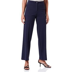 TOM TAILOR Dames Lea Straight stoffen broek 1033285, 30025 - Navy Midnight Blue, 32W / 32L