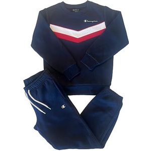 Champion Legacy Sweatsuits B-Colorblock Powerblend Fleece Crewneck Sportpak Kinderen & Jongens, Blu Marino/Rosso Scuro, 7-8 Jaar