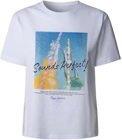 Pepe Jeans - ANGEL - T-shirt - Wit - Met Grote Frontprint