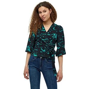 Minus Vrouwen Selena Wrap Blouse 2, Ocean Green Swirl Print, 6