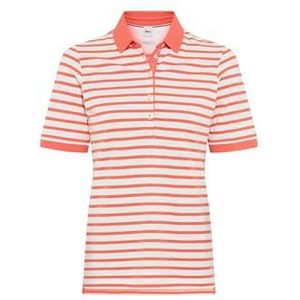 Style Cleo gestreept poloshirt effen in piqué-kwaliteit, 45 Watermeloen, 36