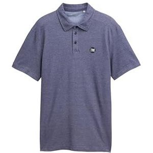 TOM TAILOR Poloshirt voor heren, 38144 - Crest Blue Multi Structuur, XL