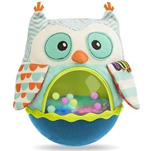 B. toys Babyspeelgoed, uil, knuffeldier met muziek, kleurrijke lichten en ballen, schommelende sensoriek, pluche uil, babyspeelgoed voor kinderen vanaf 6 maanden