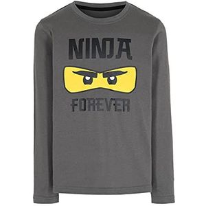 LEGO Ninjago T-shirt met lange mouwen voor jongens, Donkergrijs, 104 cm