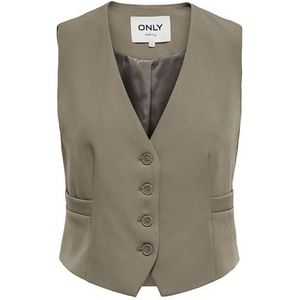 ONLY Onlelly Life S/L Fitted Vest TLR Vest voor dames, walnoot, 36