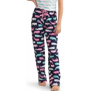 Little Blue House by Hatley Women's Jersey Pajama Pants, Nautical Whales, Medium