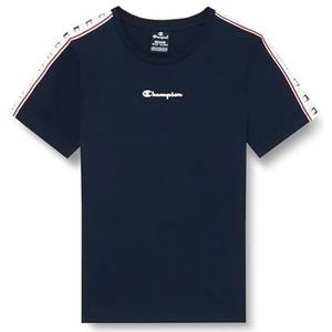 Champion Legacy Retro Sport B - Tape S/S Crewneck T-shirt, marineblauw, 13-14 jaar kinderen en jongeren SS24, Navy Blauw, 13-14 jaar