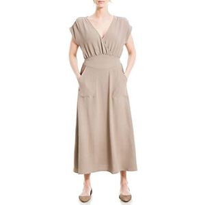 Max Studio Midi vleugelmouwen voor dames, zakken, steengrijs-ww25118, klein, steengrijs-ww25118, S