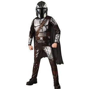 RUBIES - Officieel Star Wars – luxe kostuum The Mandalorian – maat 5-6 jaar – kinderkostuum luxe Mandalorian met combinatie, cape en masker – voor carnaval, Hallowwen of Kerstmis