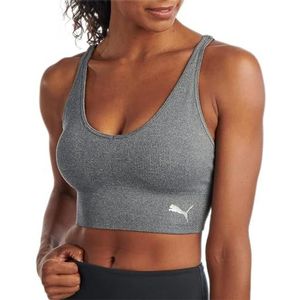 PUMA Naadloze sportbeha voor dames, gemêleerd, grijs, L