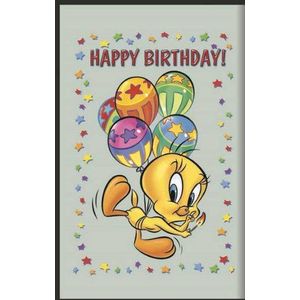 empireposter 619471 Looney Tunes Tweety Happy Birthday bedrukte spiegel met kunststof lijst, afmetingen 20 x 30 cm