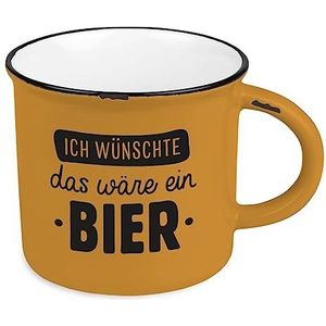 Koffiemok vintage | keramische mok om cadeau te geven | 400 ml | Ich wunte das wäre ein Bier