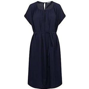 Seidensticker Dames regular fit blousejurk korte mouwen jurk, donkerblauw, 46, donkerblauw, 46