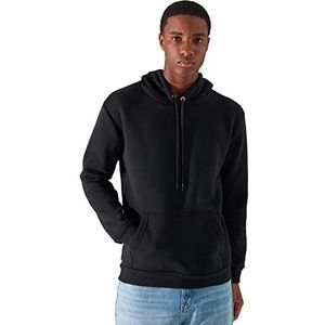 Trendyol Heren Black Male Regular Fit lange mouwen Kangaroo zakken Hooded Sweatshirt, XL