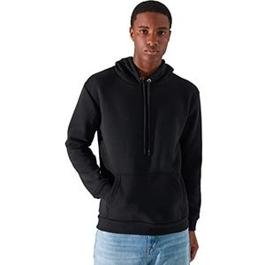 Trendyol Heren Black Male Regular Fit Lange Mouwen Kangaroo Zakken Hooded Sweatshirt, L
