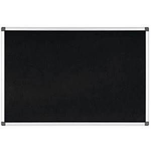 Bi-Office Maya Prikbord, Vilten Memobord Zwart, Geanodiseerd Aluminium Omlijsting, 90x60 cm, zwart