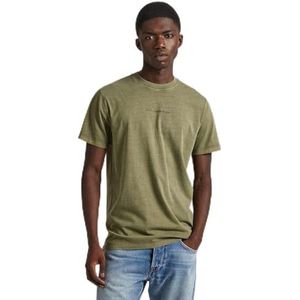 Pepe Jeans Dave T-shirt voor heren, Groen (Militair Groen), XS