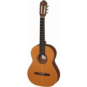 Ortega Guitars R180L Concertgitaar Custom Made in 4/4 maten linkshandigen handgemaakt in Spanje massieve deken natuur in zijdematte afwerking met hoogwaardige Gigbag
