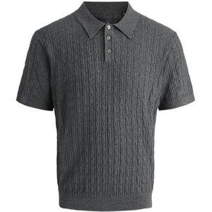 JACK & JONES Jprbladave Knit Polo Ss, dark grey melange, L