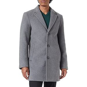 TOM TAILOR Uomini wollen mantel 1032502, 30505 - Grey Wool Structure, 3XL