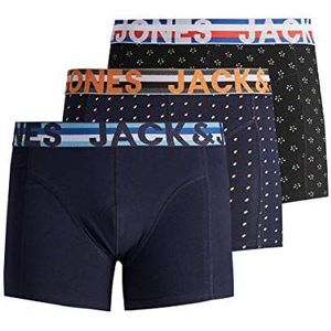 JACK & JONES Set van 3 boxershorts voor heren, meerkleurig (zwart/navy blazer & navy blaze), XXL