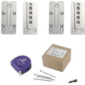 vasalat HVP connector zware belasting 40x90x12mm - 2x houten connector onzichtbaar - ideaal als balkverbinding inclusief 50x Spaxschroeven T-Star plus & 1x bit TX20