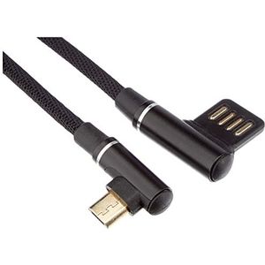 KABELIX Unisex – volwassenen A micro-USB-oplaadkabel, zwart, 80 cm